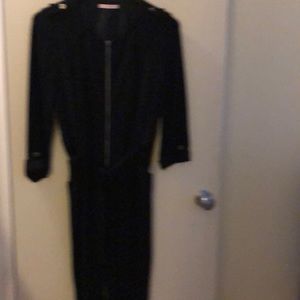 Basler navy blue zip front dress.